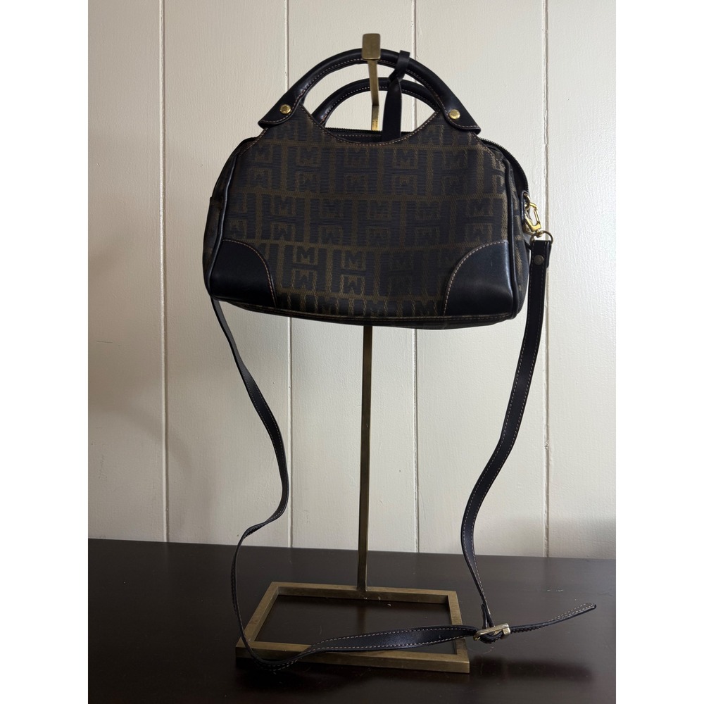 Mario Moravitto Satchel Women's Top Handle Shoulder Bag Monogram Print